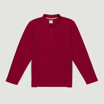Polo Omicron en coton biologique rouge, commerce équitable