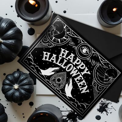 Carta di Halloween con tavola Ouija