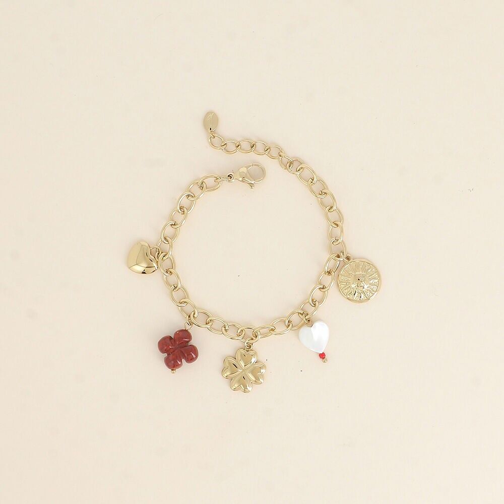 Pulsera - tréboles, sol, corazones