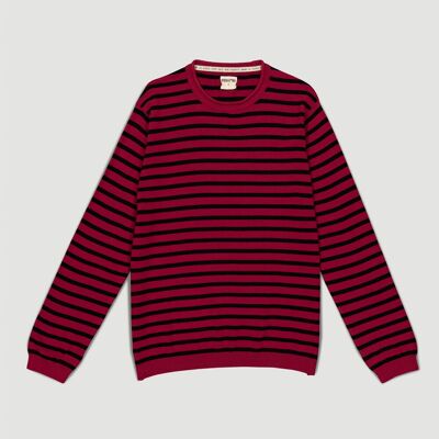 Organic Cotton Jersey Bro Red Black Fair Trade