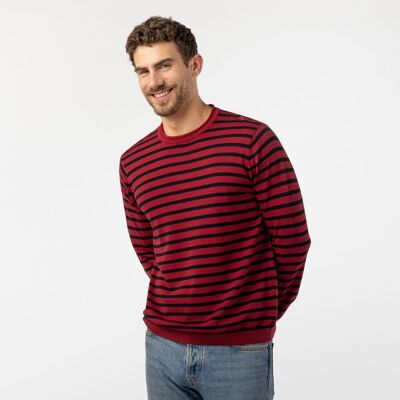 Jersey di cotone biologico Bro Rosso Nero Commercio equo e solidale