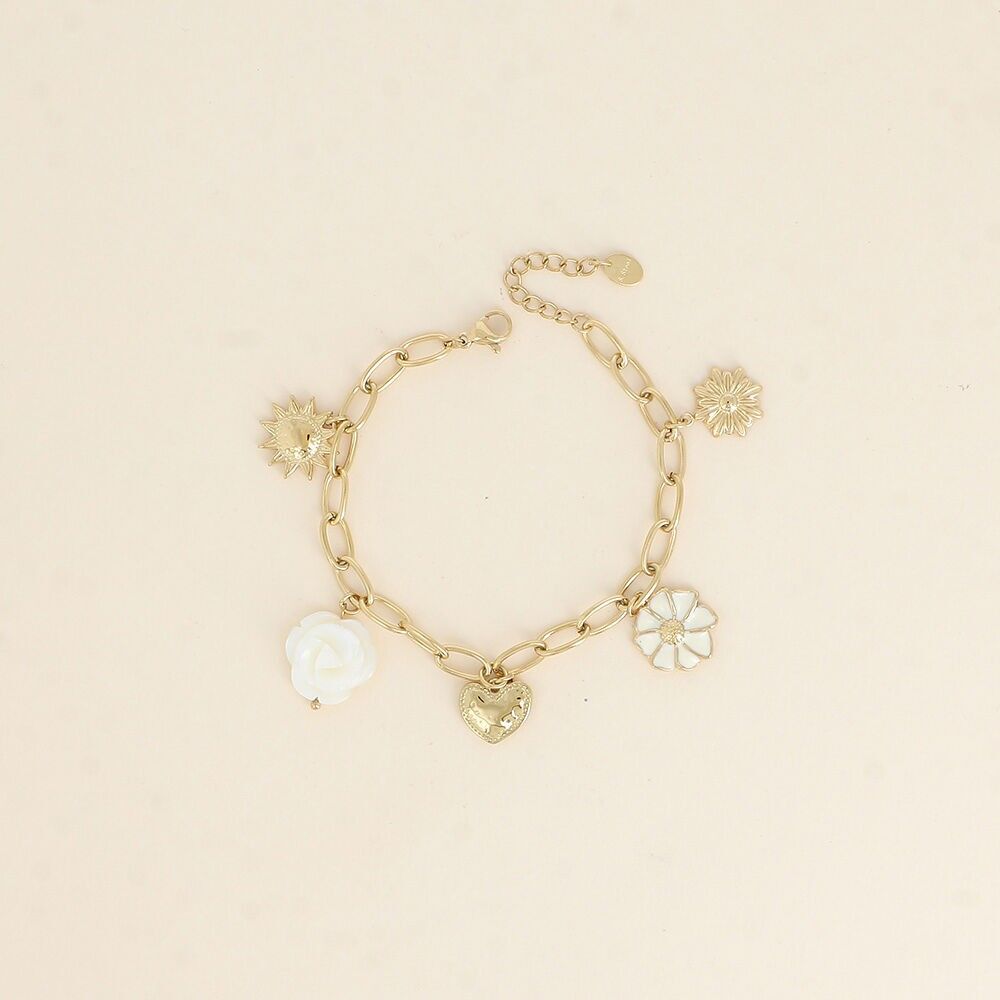 Pulsera - flores, sol, corazón