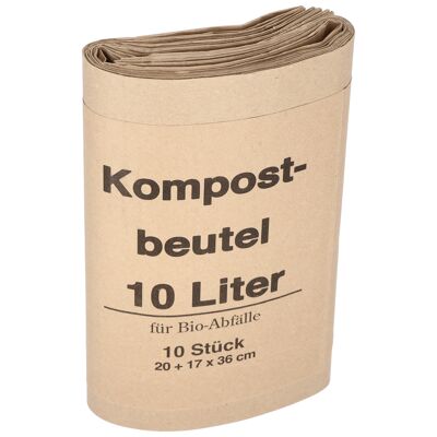 DEISS kompostierbare Papiersäcke braun 10L – 300 Stk.