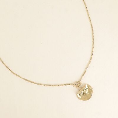 Collana - anello e pendente a barretta con giogo curvo
