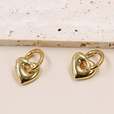 Pendientes de aro con forma de corazón de acero inoxidable