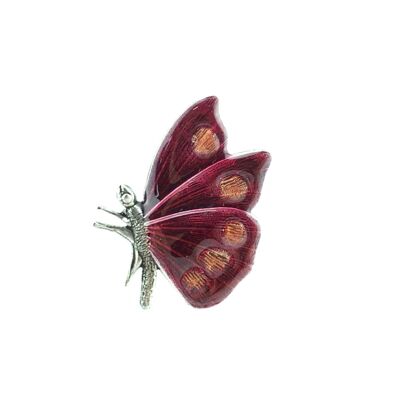 Butterfly Brooch - Plum/Coral (stained glass effect)
