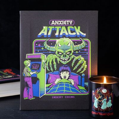 Placa de lienzo "Ataque de ansiedad" de Steven Rhodes (19 x 25 cm)