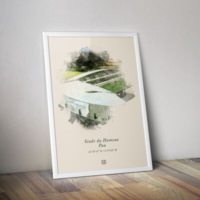 Cartel de rugby para el estadio Hameau de Pau - Cartel para la sección de Pau del estadio