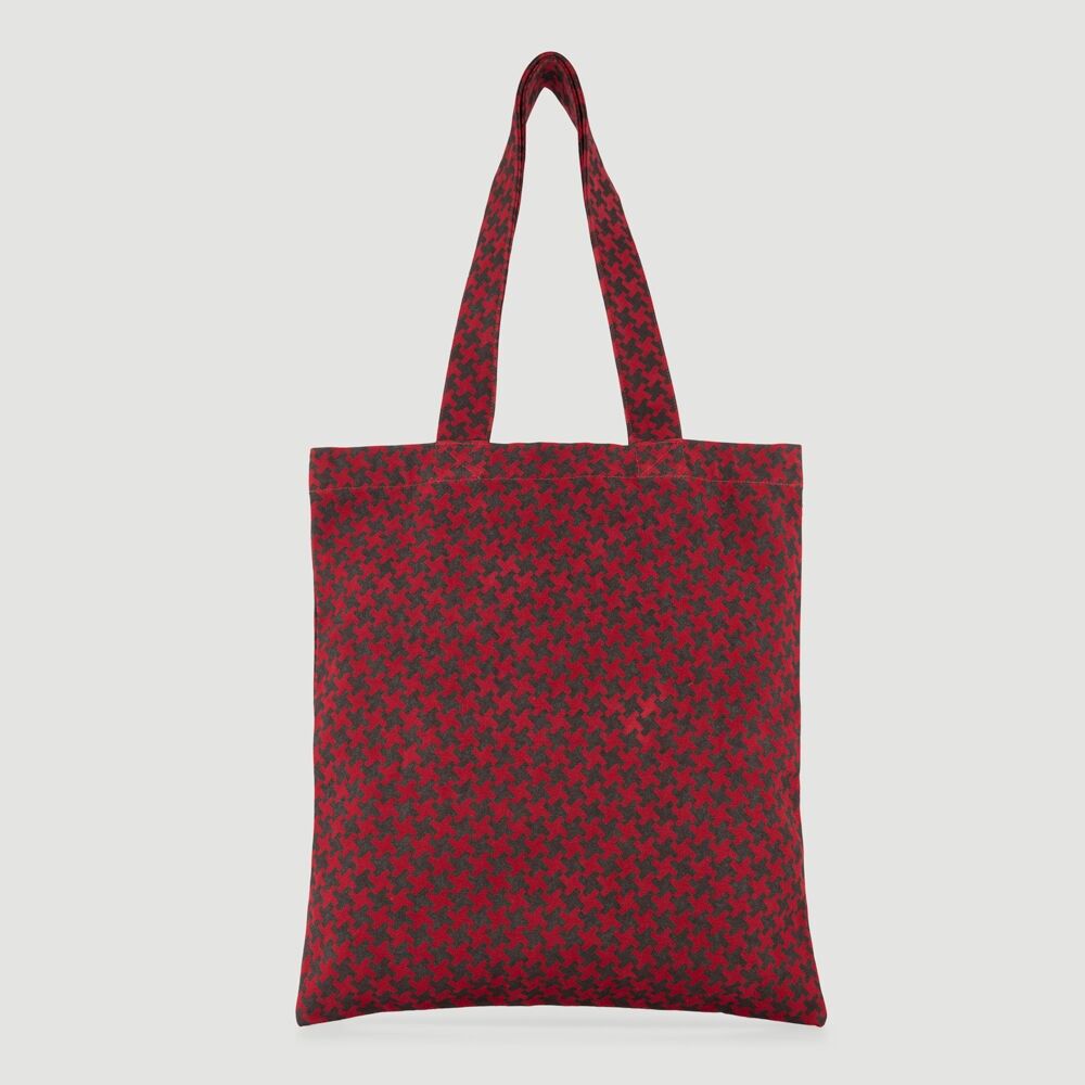 Bolsa Tote Bag Algodón Orgánico XL Roja Negro Comercio Justo