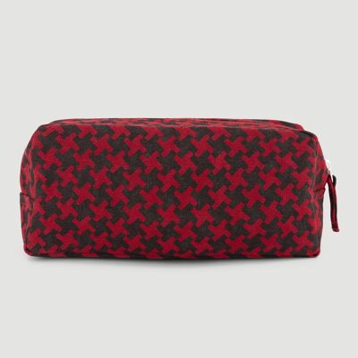 Neceser Algodón Orgánico Tedy Rojo Negro Comercio Justo