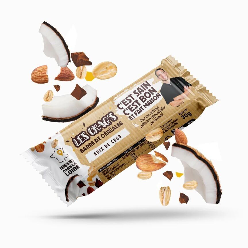 Artisanal Cereal Bars ==> Les Craq's - COCO - Individual Bar 30Gr -
