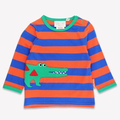 Organic Crocodile Applique Long Sleeved T-Shirt