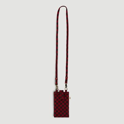 Bolso Móvil Algodón Orgánico Rojo Negro Comercio Justo