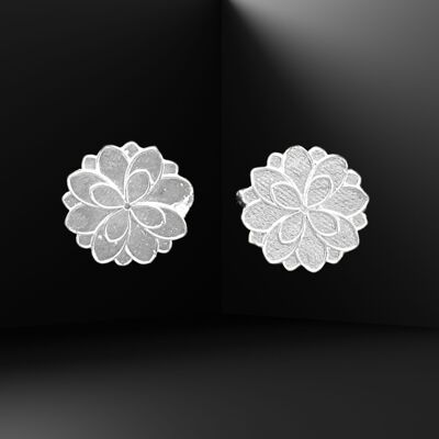 Boucles d'oreilles à fleurs Magnolia - Argent