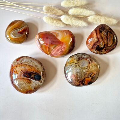 Sardonyx Palmstone – Pierre polie puissante pour l'équilibre et la confiance en soi (5–10 cm)