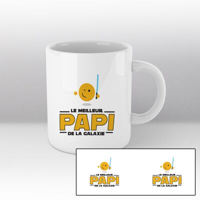 Mug blanc Illustration "Le meilleur papi de la galaxie" (Inspiré de Star wars)