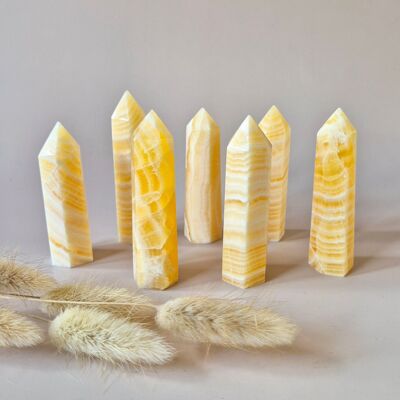 Tour de calcite jaune – 7 à 9 cm