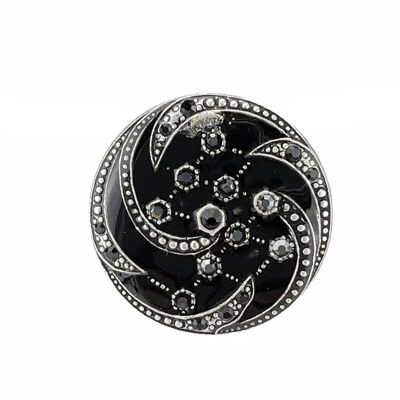 Broche Orion - Noir, métal argenté (effet émail)