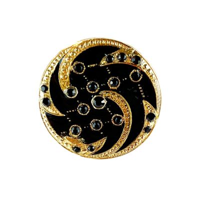 Broche Orion - Noir, métal doré (effet émail)
