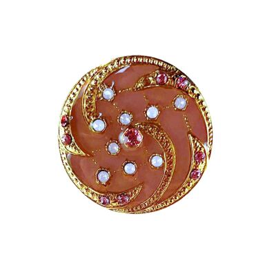 Broche Orion - Vieux rose, métal doré (effet émail)