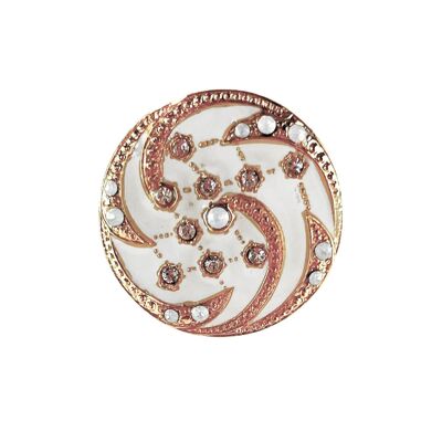 Broche Orion - Blanc, métal doré (effet émail)