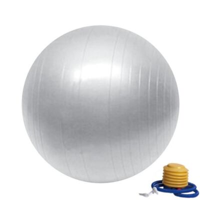Ballon de Yoga et Fitness Taille S 55 cm Gris – Pompe Fournie – Résistant et Multi Usages – Gym Ball – Adhérence Optimale