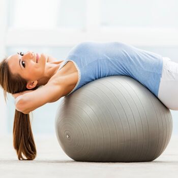 Ballon de Yoga et Fitness Taille S 55 cm Gris – Pompe Fournie – Résistant et Multi Usages – Gym Ball – Adhérence Optimale 7