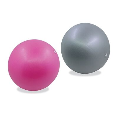 Set di 2 Palline Yoga e Fitness Misura 25 cm Rosa e Grigio - Adatte a Bambini e Adulti - Resistenti e Multiuso