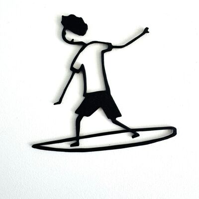 Surfers, relief wall decorations, 15cm, black