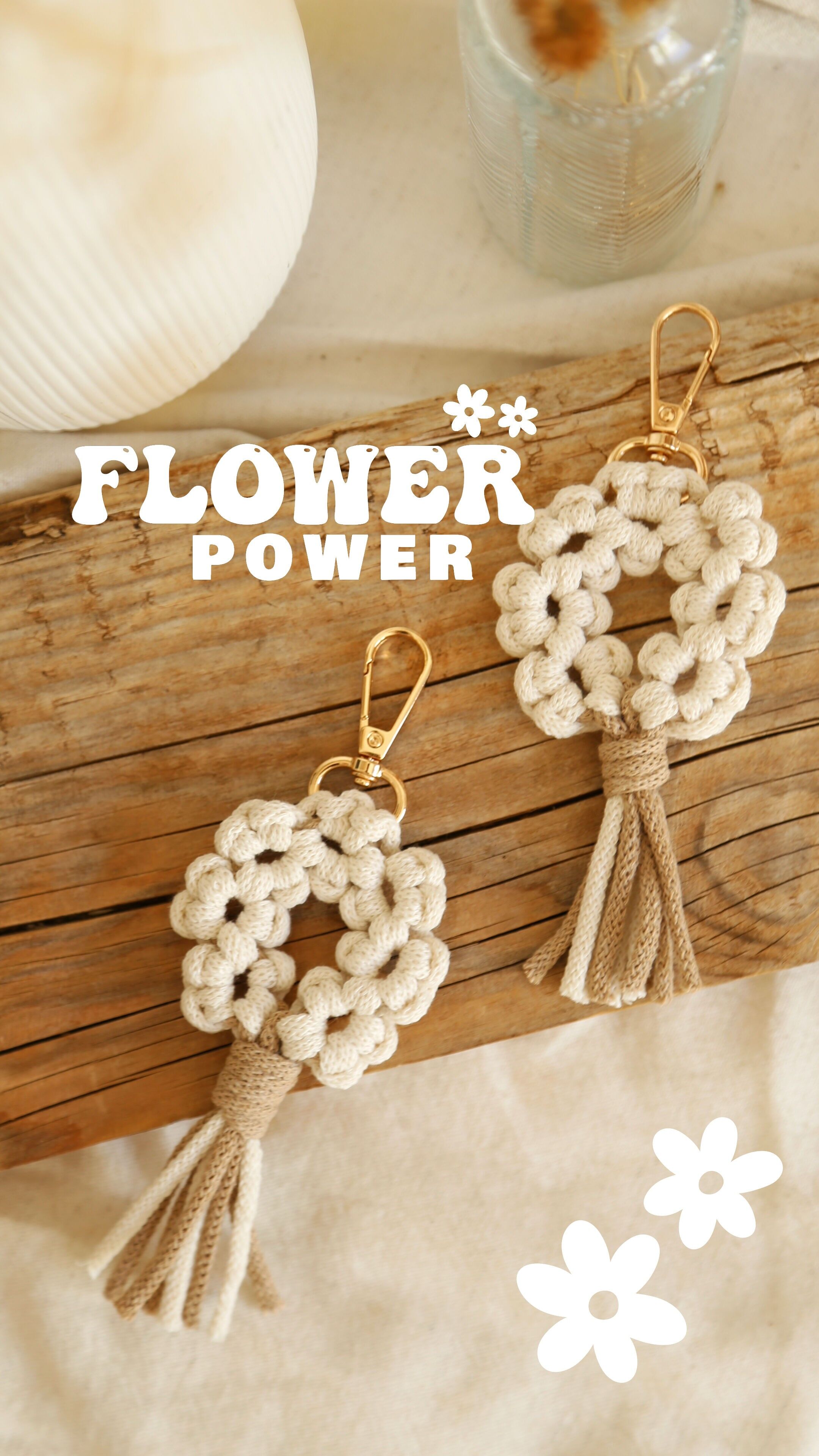 Buy wholesale Macrame Keychain – Daisy Crown