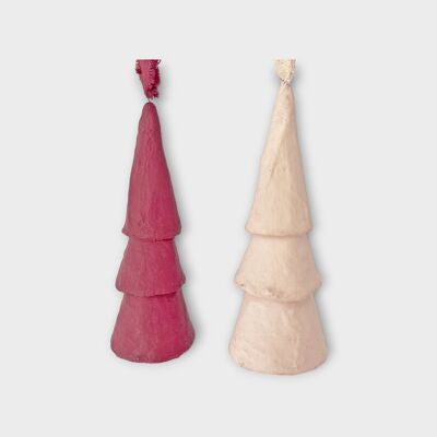 Décorations de sapin de Noël – Aubergine et rose clair