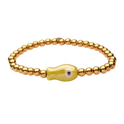 Bracelet LizzyMae en acier inoxydable doré poisson citron vert