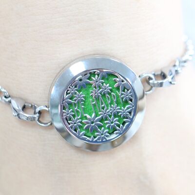 Bracelet Aromathérapie – Be Happy – Design en Inox – Buvards Fournis – Accessoire Aromathérapie – Idée Cadeau