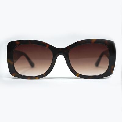 Brown Oversized Oval Sunglasses in Acetate