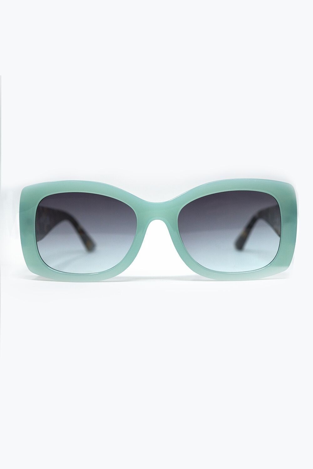 Occhiali da sole ovali oversize verde menta in acetato