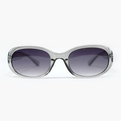 Lunettes de soleil ovales surdimensionnées en acrylique gris