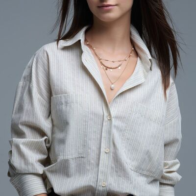 Relaxed Stripe Shirt With Oversized Chest Pockets