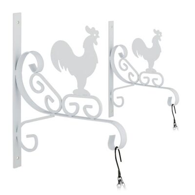 Support de panier suspendu WOODENFURN avec coq, lot de 2