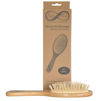 Cadeaux Fête des Mères - Brosse à Cheveux en Bois - Démêlante, Antistatique et Respectueuse de l’Environnement - 109 Picots Souples sur Coussin pour un Brossage agréable avec Effet Massant 6