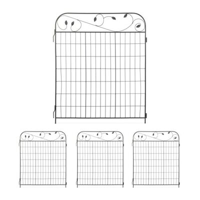 WOODENFURN 4-piece iron garden fence
