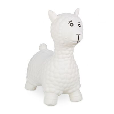 Animalito saltarín WOODENFURN llama en color blanco crema