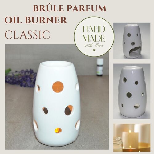 Brûle Parfum – Classic – en Céramique Laquée – Bougeoir Ajouré – Parfum d’Ambiance, Senteurs Maison – Idéal Décoration d’Intérieur