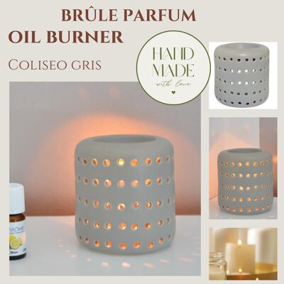 Perfume Burner – Coliseo Gray – Original Design and Shape – Aromatherapy Decorative Object – Scent Diffusion Candle Holder, Scented Waxes