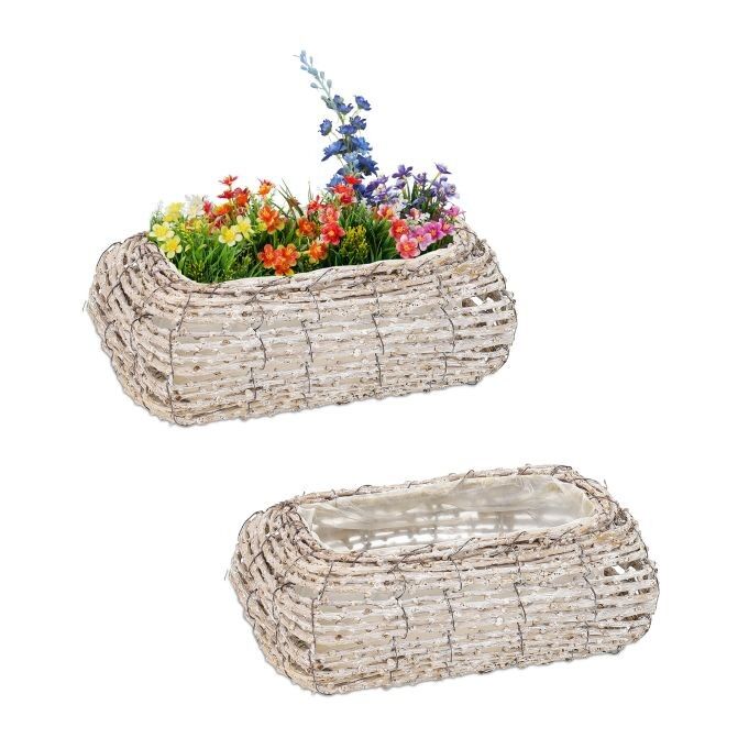 WOODENFURN curved flowerpot in a set of 2