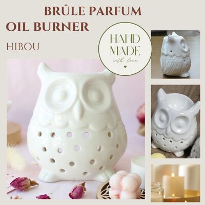 Perfume Burner - Owl - Design and Modern - Candle Holder Scented Waxes, Essential Oils - Aromatherapy Decorative Accessory