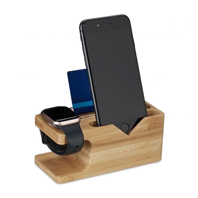 WOODENFURN charging station for smartphones and smartwatches