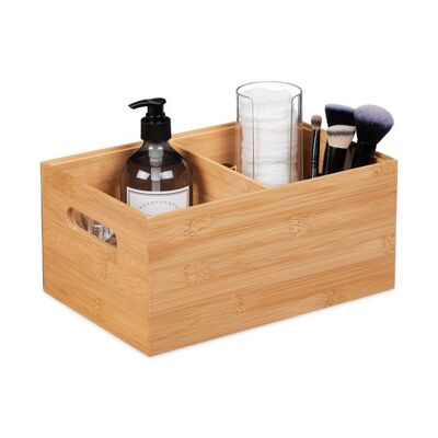 Caja de almacenaje WOODENFURN con 2 compartimentos y asas