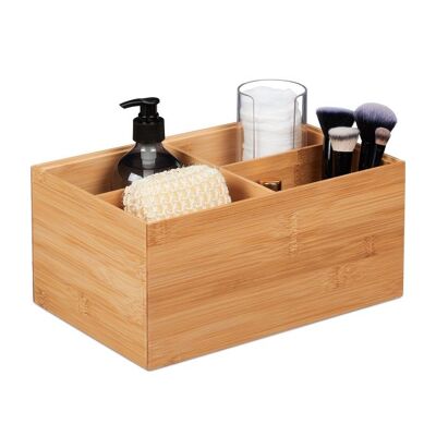 Caja de almacenamiento de bambú WOODENFURN con 4 compartimentos