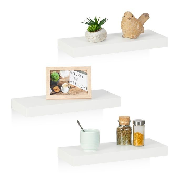 Étagère murale blanche WOODENFURN en lot de 3