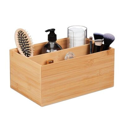 Caja de almacenamiento de bambú WOODENFURN con 2 compartimentos